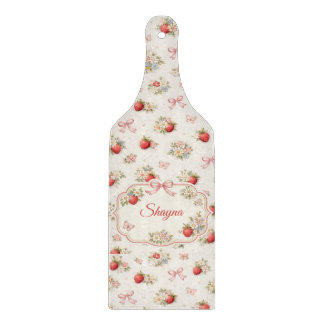 Tabla De Cortar Vintage Strawberry Floral Seamless cottagecore