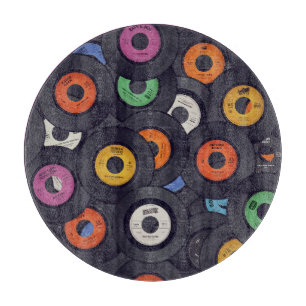 Tabla De Cortar Vintage Vinyl Records Fondo de música