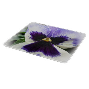 Tabla De Cortar violeta intenso sobre pensamiento blanco