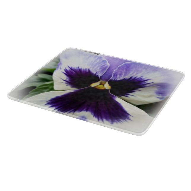 Tabla De Cortar violeta intenso sobre pensamiento blanco (Borde)