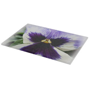 Tabla De Cortar violeta profundo sobre pensamiento blanco