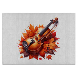 Tabla De Cortar Violín en la cama de hojas