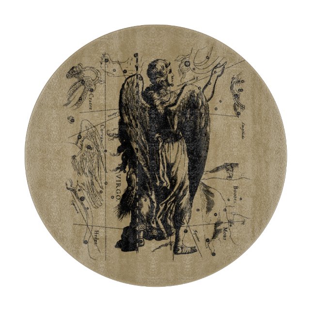 Tabla De Cortar Virgo Constellation Hevelius Etching Style (Anverso)