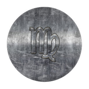 Tabla De Cortar Virgo Zodiac Rótulo Plata Grunge Molestias Estilo