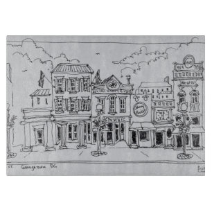 Tabla De Cortar Vista de la calle M en Georgetown, Washington DC.