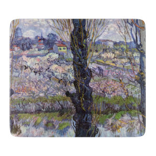 Tabla De Cortar Vista de Van Gogh de Arles Huertos en Flor Impresi