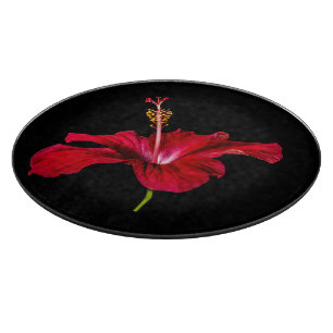 Tabla De Cortar Vista lateral de las flores rojas de Hibiscus
