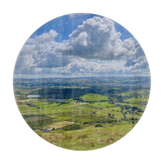 Tabla De Cortar Vistas tranquilas desde Pendle Hill... (Anverso)