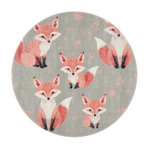 Tabla De Cortar Vivero de bebé zorro rosa patrón de animal del bos