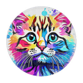 Tabla De Cortar Vivid Kitty Vibes Design