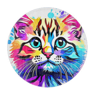 Tabla De Cortar Vivid Kitty Vibes Design