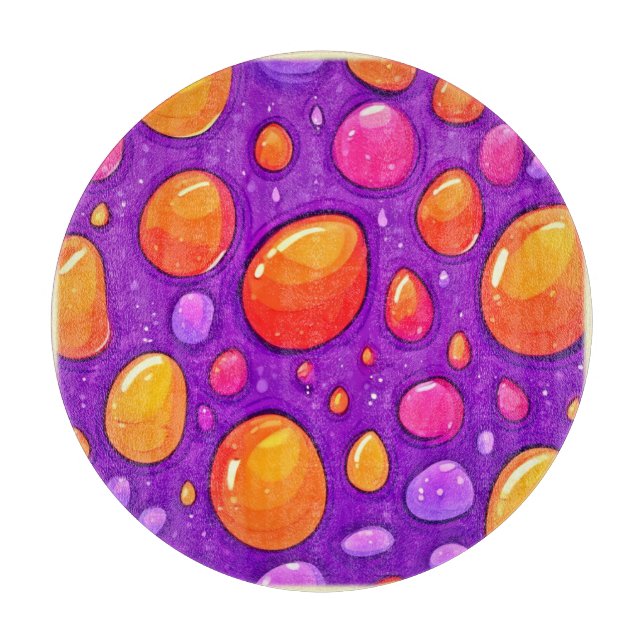 Tabla De Cortar Vivid Raindrop Personalizado Art (Anverso)