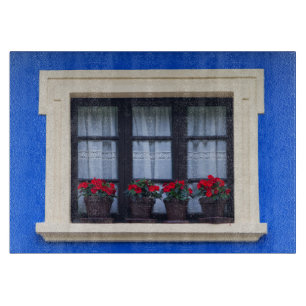 Tabla De Cortar Viviendas con flores en ventanas
