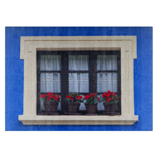 Tabla De Cortar Viviendas con flores en ventanas (Anverso)