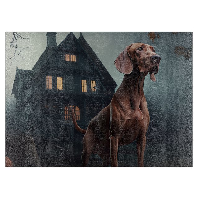 Tabla De Cortar Vizsla Halloween Scary (Anverso)