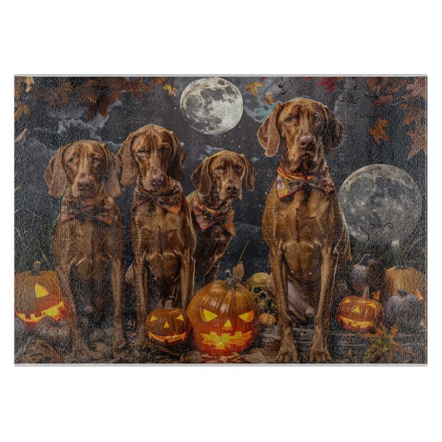 Tabla De Cortar Vizsla Halloween Spooky (Anverso)