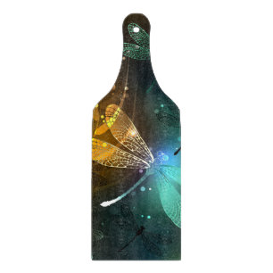Tabla De Cortar Vuelo de libélula luminosa verde