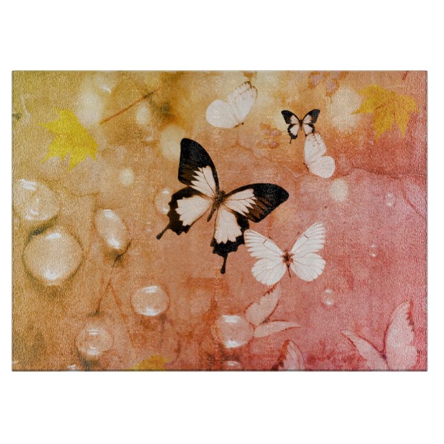 Tabla De Cortar Water Dew and Butterflies (Anverso)