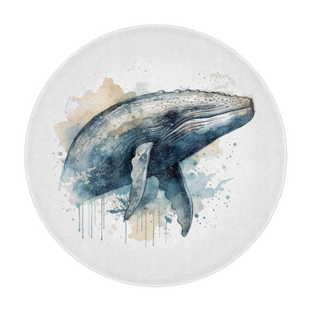 Tabla De Cortar Watercolor Whale Wonder (Anverso)