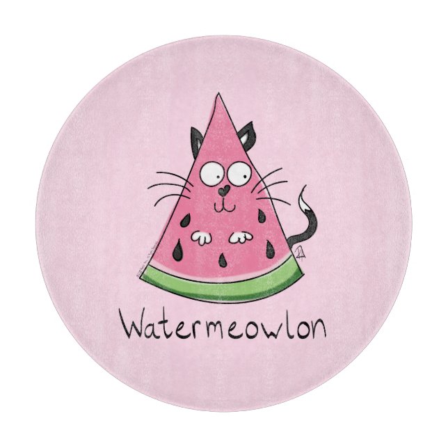 Tabla De Cortar Watermelon Cat Cute Kids (Anverso)