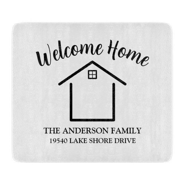 Tabla De Cortar Welcome Home Personalized Keepsake (Anverso)