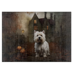 Tabla De Cortar West Highland White Terrier Halloween Aterrador