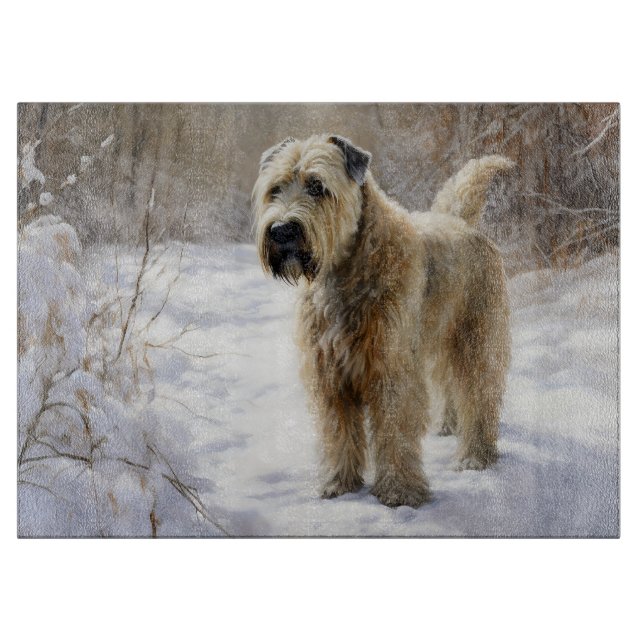 Tabla De Cortar Wheaten Terrier Let It Snow Navidades (Anverso)