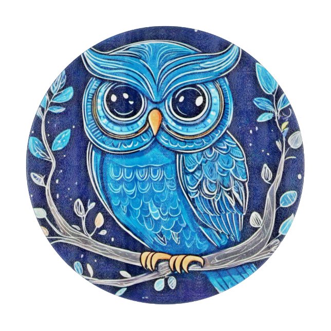 Tabla De Cortar Whimsical Chalk Owl (Anverso)