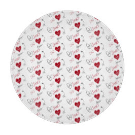 Tabla De Cortar Whimsical Doodles Hand Drawn Valentines Day 