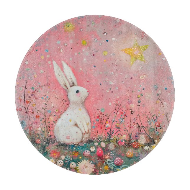 Tabla De Cortar Whimsical Easter Bunny (Anverso)