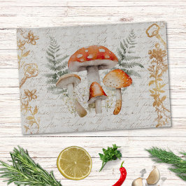 Tabla De Cortar Whimsical Forest Mushroom Vintage Farmhouse