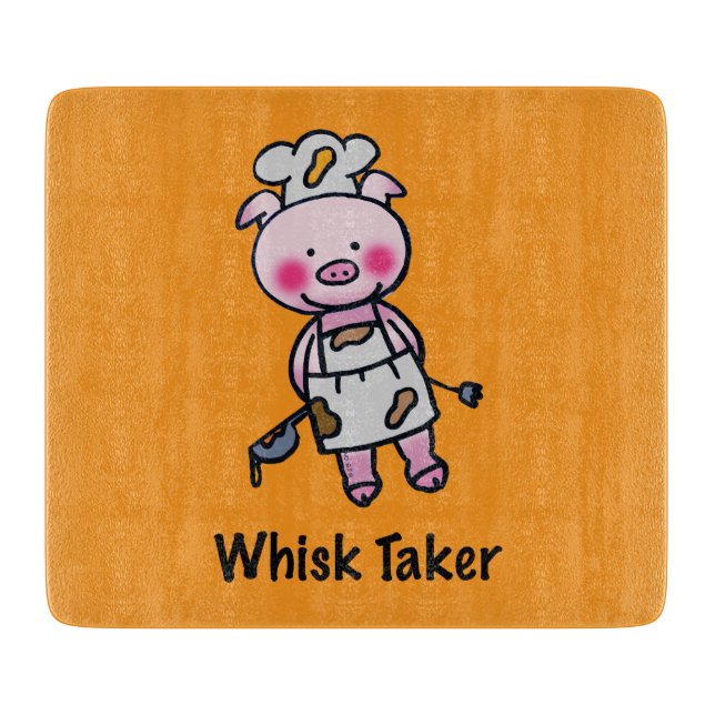 Tabla De Cortar Whisk Taker Pig - Funny Chef Design (Anverso)