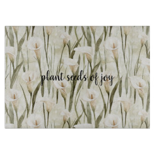 Tabla De Cortar White Calla Lily Floral Joy