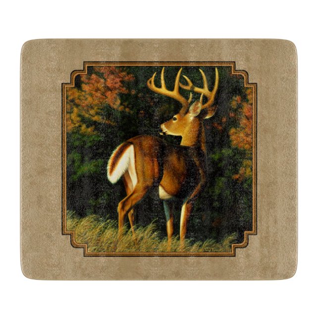 Tabla De Cortar Whitetail Buck Deer Hunting Tan (Anverso)
