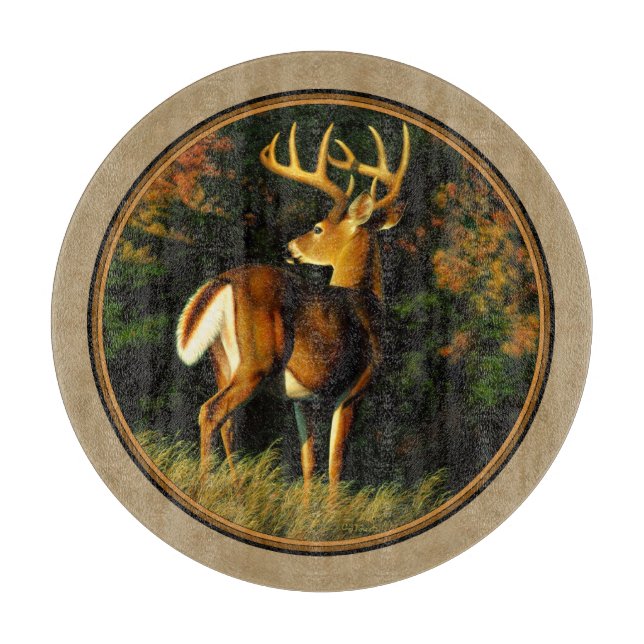 Tabla De Cortar Whitetail Buck Deer Hunting Tan (Anverso)