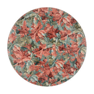 Tabla De Cortar William Morris Acanto Rojo Óxido Verde Salvia
