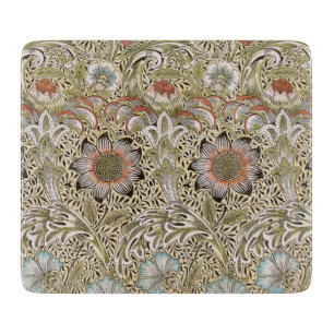 Tabla De Cortar William Morris Corncockle Floral Antiguo