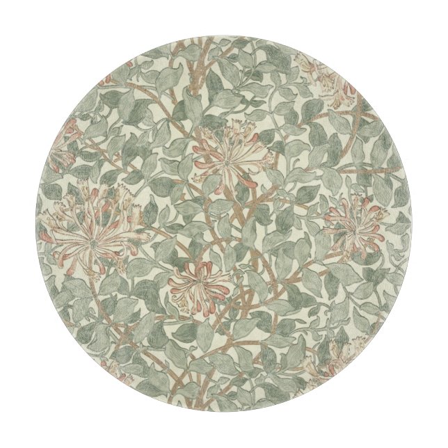 Tabla De Cortar William Morris Honeysuckle Green Floral (Anverso)