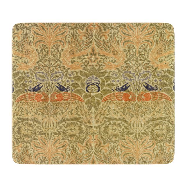 Tabla De Cortar William Morris Peacock & Dragon Arts & Crafts (Anverso)