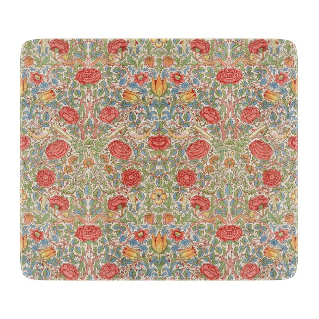Tabla De Cortar William Morris "Rosa" (Anverso)