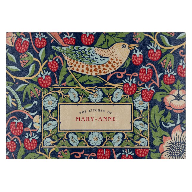 Tabla de cortar William Morris Strawberry Thief (Anverso)