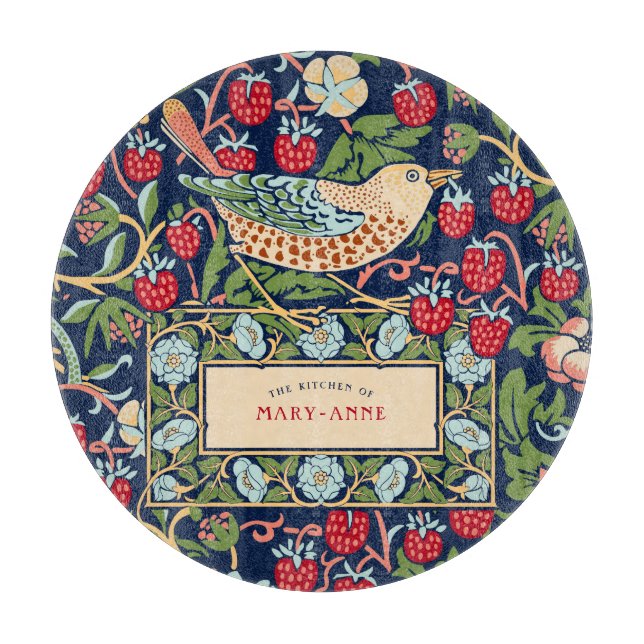 Tabla de cortar William Morris Strawberry Thief (Anverso)