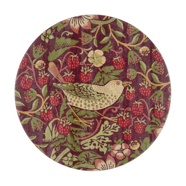 Tabla De Cortar William Morris Strawberry Thief Cutting Board (Anverso)
