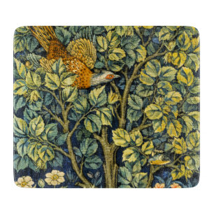 Tabla De Cortar William Morris Vintage Faisán Ardilla Flor