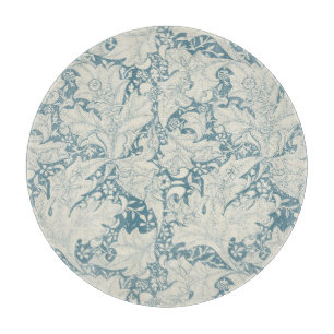 Tabla De Cortar William Morris Wallflower damasco azul floral