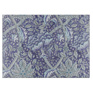 Tabla De Cortar William Morris Windrush patrón floral azul