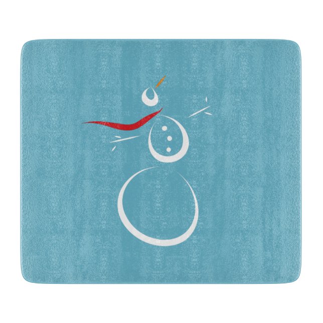 Tabla De Cortar Winter Cyan Cute Snowman (Anverso)