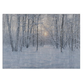 Tabla De Cortar Winter Sunlight in Quiet Birch Forest