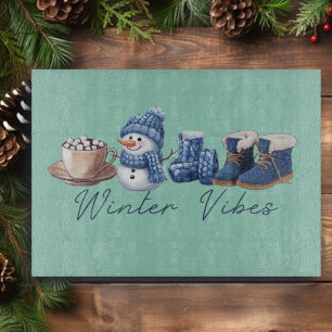 Tabla De Cortar Winter Vibes Friendly Snowman