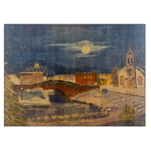 Tabla De Cortar Winter Village, por Gary Poling